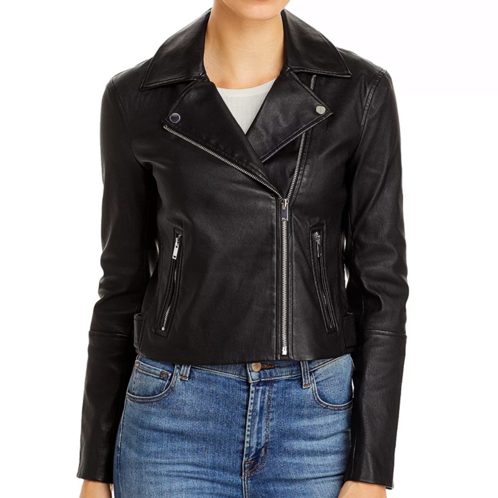 NWOT THEORY NEW MOTO AUTUMN LEATHER JACKET - Picture 9 of 12